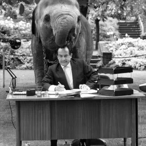 Spanish Mime Alberto Vidal with Elephant Print