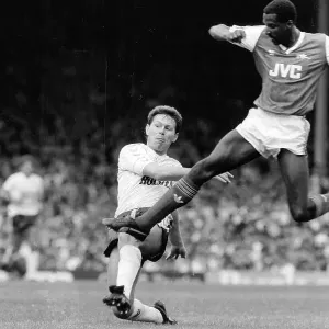 Spurs Clive Allen v Viv Anderson of Arsenal Spurs Clive Allen v Viv Anderson of Arsenal