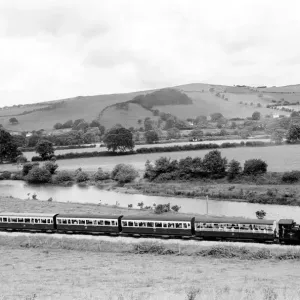 The steam engine Owain Glyn Dwr travelling up the Rheidol Valley The steam engine Owain Glyn Dwr travelling up the Rheidol Valley
