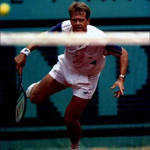Stefan Edberg in action at the French Open 1995 Stefan Edberg in action at the French Open 1995