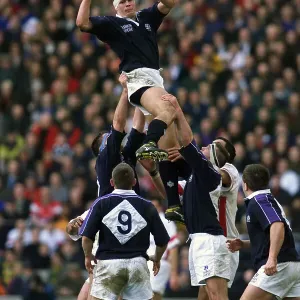 Stuart Grimes wins the line out for Scotland Five nations match, for the Calcutta cup at Twickenham 1990 Stuart Grimes wins the line out for Scotland Five nations match, for the Calcutta cup at Twickenham 1990