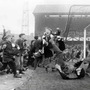 Sunderland fans on the pitch - FA Cup 1961
