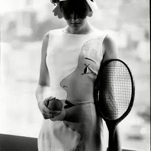 Teddy Tinling tennis fashion. Visor and pop art dress. 1967 Teddy Tinling tennis fashion. Visor and pop art dress. 1967