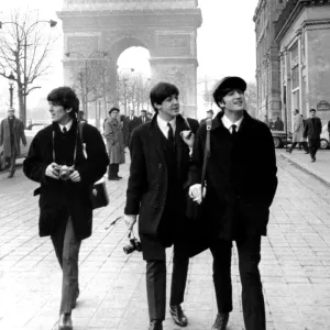 The Beatles Print: Paris Arc de Triomphe 1964 The Beatles Print: Paris Arc de Triomphe 1964