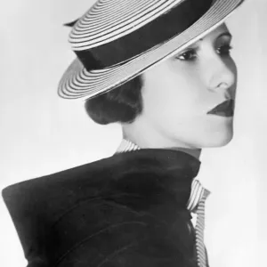 1930s Ladies Boater Style Hat Print 1930s Ladies Boater Style Hat Print