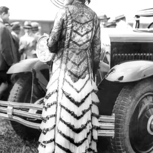Thirties Motoring Style Print: A Woman in Parisian Elegance Thirties Motoring Style Print: A Woman in Parisian Elegance