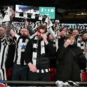 Toon Fans at Carabao Cup final 2025, Wembley. Liverpool 1 v Newcastle 2 Toon Fans at Carabao Cup final 2025, Wembley. Liverpool 1 v Newcastle 2