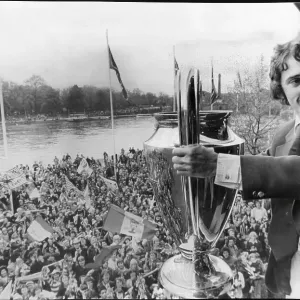 Trevor Francis shows the European Cup to massed Nottingham Forest fans Trevor Francis shows the European Cup to massed Nottingham Forest fans