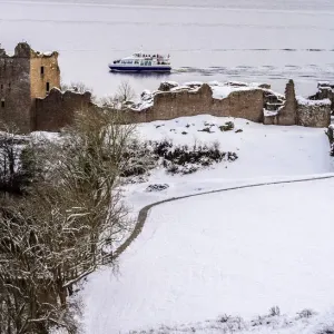 Urquhart Castle Print in Winter Landscape Urquhart Castle Print in Winter Landscape