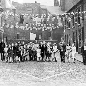 VE Day Street Party Print in Hunslet, Leeds VE Day Street Party Print in Hunslet, Leeds