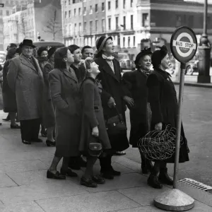 1951 London Bus Stop Print 1951 London Bus Stop Print