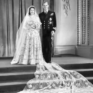 Print of the Royal Wedding on 20th November 1947