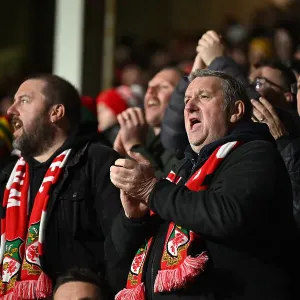 Welcome to Wrexham AFC - fans during the game Welcome to Wrexham AFC - fans during the game