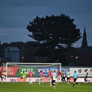 Welcome to Wrexham AFC-the far end of the ground where the old Kopp stand has been demolished Welcome to Wrexham AFC-the far end of the ground where the old Kopp stand has been demolished