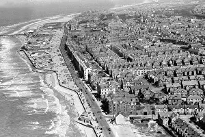 Archive Prints: Aerial view of the beach at Rhyl, Flintshire, Wales