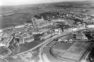 Black And White Prints: Aerial view of Bude, Cornwall
