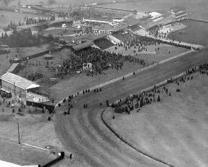Horse Racing Prints: Aerial view of Cheltenham racecourse in 1929