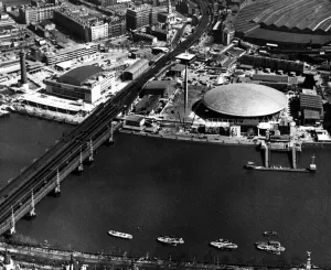 Thames Prints: Aerial view of the Festival of Britain site on the South Bank Lo