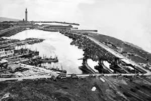 Archive Prints: Aerial view of Grimsby Docks, Yorkshire 1946