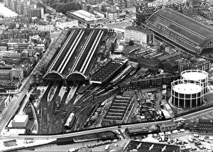 London Collection: Aerial view of Kings Cross Railway Station in London