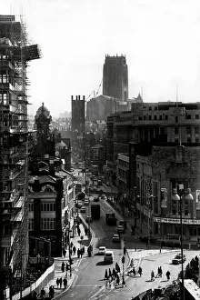 Cities Prints: Aerial view of Lime Street, Liverpool