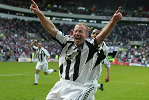 Archive Prints: Alan Shearer celebrates after scoring Newcastle's second goal