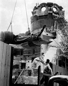 London Prints: The Angel of the Gaiety, being removed from the Gaiety Theatre in the Aldwych. 1957