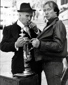 Black And White Prints: Arthur Daley and Terry with the FA Cup