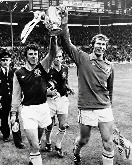 Images Dated 21st September 2023: Aston Villa's Charlie Aitken, Ian Ross and keeper Jim Cumbes parade the League Cup