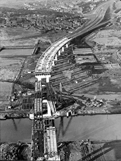 Bridges Prints: Barton Bridge in Manchester under construction 1960