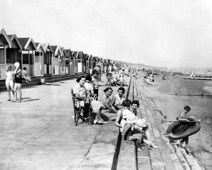 Black And White Prints: Beach Huts at Frinton-on-Sea 1936