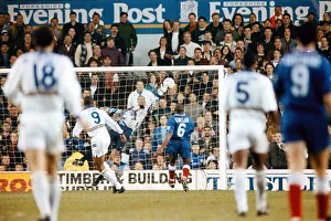 Leeds Utd Prints: Brian Dean scores for Leeds