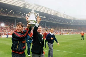 Images Dated 14th September 2023: Brian Kidd and Alex Ferguson with the FA Cup