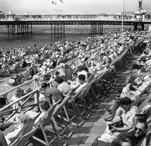 Beaches Prints: Brighton Beach 1955