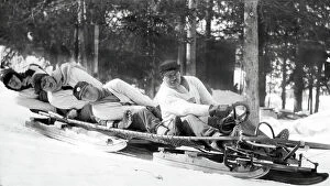 Images Dated 25th January 2024: British Bobsleigh Team at Chamonix 1924
