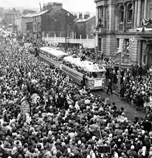 Images Dated 22nd January 2021: Burnley fans at a civic reception after the 1962 FA Cup final