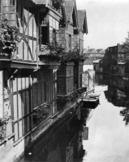 Town And Country Prints: Canterbury, Kent, showing part of the old city wall and moat by the Dane John Gardens 1935