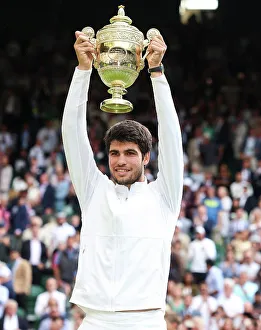 Archive Prints: Carlos Alcaraz celebrates winning the Wimbledon Men's Singles final 2023