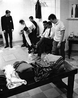 Chelsea F.C. Collection: Chelsea Dressing room at Stamford Bridge 1963
