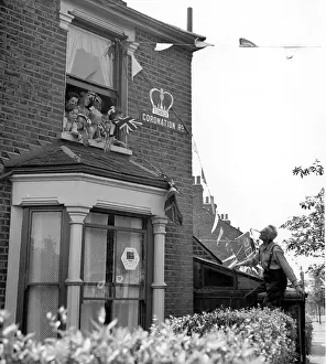 London Prints: Coronation road in Plaistow 1953