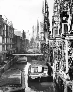 Docks Prints: Cranes in the Pool of London 1930s