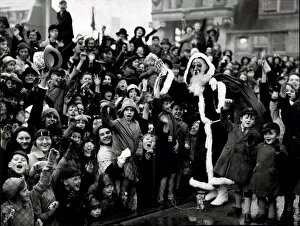 Christmas Past Collection: A crowd to see Santa, 1937