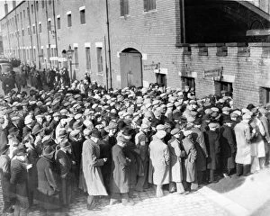 Football Grounds and Crowds Collection: Crowds queue to get into Ewood Park for the F. A. Cup 6th round replay match between Blackburn