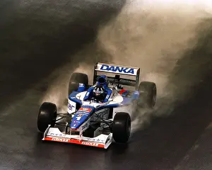Grand Prix Prints: Damon Hill during a rainy practice session at Silverstone 1997