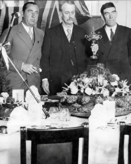 Donor of the Ryder cup Samuel Ryder with Walter Hagen (left) and George Duncan(right) 18/04/1929