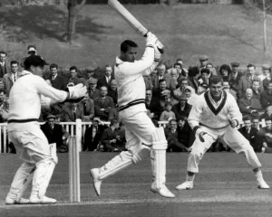 Cricket Prints: England Cricketer Basil D Oliveira batting for Worcestershire cc