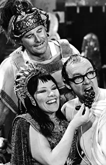 Eric Morecambe and Ernie Wise filming their Christmas TV special with Glenda Jackson