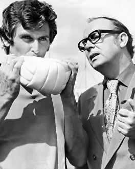 Soccer Prints: Eric Morecambe with Luton Town FC skipper Bobby Thomson, 1973