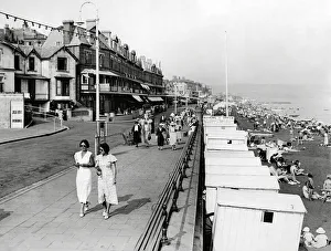 Beaches Prints: The esplanade at Sandown Bay, Isle of Wight 1936
