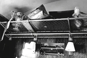 The FA Cup in the luggage rack of the train after Everton won in 1966 Everton 3 Sheffield Wednesday 2